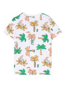 Stella McCartney Kids T-shirt met palmboomprint - Wit