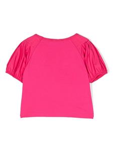 Monnalisa T-shirt met logo van stras - Roze