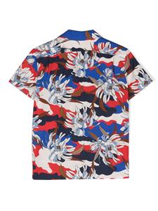 Moncler Enfant Shirt met bloemenprint - Blauw