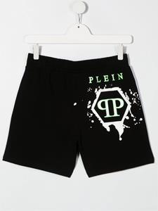 Philipp Plein Junior Shorts met logoprint - Zwart