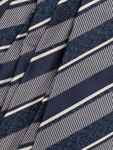 Kiton diagonal stripe silk tie - Grijs