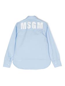 MSGM Kids Shirt met logoprint - Blauw