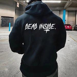 Love20000 dead inside Hoodie Inverted cross Women Hoody Sweatshirts Pullovers unisex quote pure cotton Streetwear jumper casual hoodies