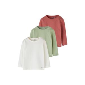 s.Oliver s. Olive r Shirt met lange mouwen 3-pack wit/groen/rood