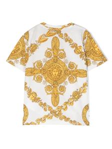 Versace Kids T-shirt met barokprint - Wit