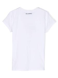 Karl Lagerfeld Kids T-shirt van katoenmix - Wit