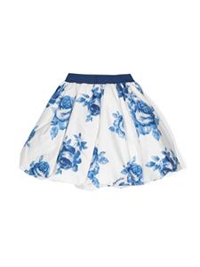 Monnalisa Rok met bloemenprint - Wit