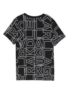 Karl Lagerfeld Kids T-shirt met logoprint - Zwart