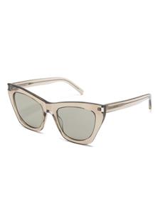 Saint Laurent Eyewear logo-lettering cat-eye sunglasses - Bruin