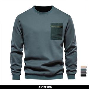 AIOPESON Men Fashion AIOPESON Hoge kwaliteit katoenen sweatshirt voor heren Ritsvak Heren Sweatshirts Casual Sport Herenkleding Trui Heren