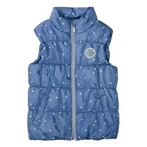 STACCATO Gewatteerd vest jeans blauw gedessineerd