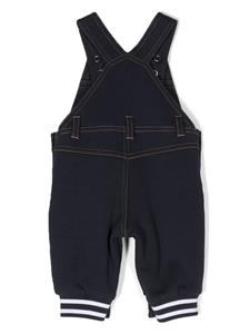 BOSS Kidswear Spijkertuinbroek met logoprint - Blauw