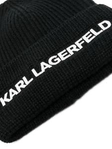 Karl Lagerfeld Kids Muts met geborduurd logo - Zwart