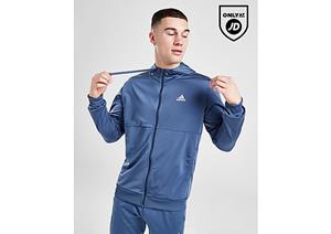 Adidas Badge of Sport Linear Full Zip Hoodie - Blue- Heren