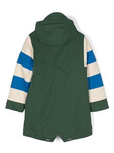 Gosoaky colour-block striped hooded coat - Groen