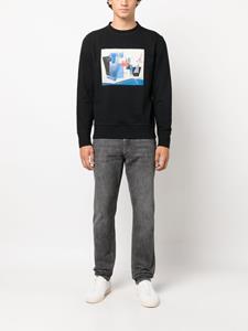Kiton Sweater met logoprint - Zwart