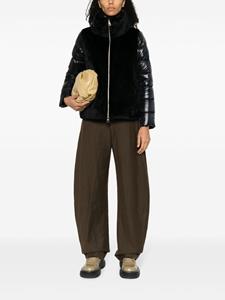 Herno faux-shearling panel quilted jacket - Zwart