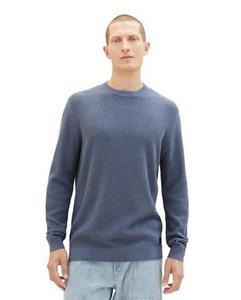 TOM TAILOR Sweatshirt structured crewneck knit, vintage indigo blue melange
