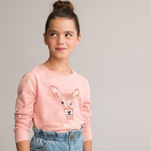 LA REDOUTE COLLECTIONS T-shirt met lange mouwen en hinde motief