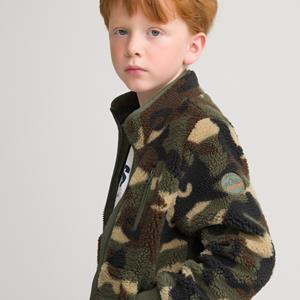LA REDOUTE COLLECTIONS Sweater in fleece met rist, camouflageprint 3-12 jaar