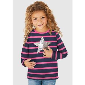 KIDSWORLD Paillettenshirt für kleine Mädchen mit appliziertem Stern aus Wendepailletten