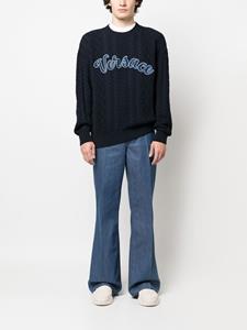 Versace Kabelgebreide trui - Blauw