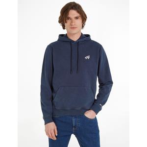 TOMMY JEANS Rechte hoodie met logo grif