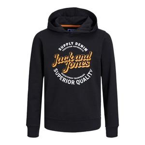 JACK & JONES JUNIOR hoodie JJMIKK met logo zwart Sweater Logo - 