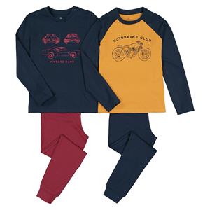 LA REDOUTE COLLECTIONS Set van 2 pyjama's in katoen met auto en moto print
