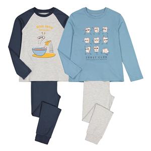 LA REDOUTE COLLECTIONS Set van 2 pyjama's in katoen, ontbijt print