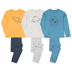 LA REDOUTE COLLECTIONS Set van 3 pyjama's in katoen, ruimteprint