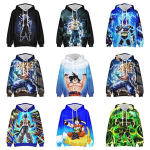 Lindle-34 Kids Anime Dragon Ball Jongens Hoodie Truien Unisex T-shirt Casual Everyday Sports 3D Print Fleece Kleding