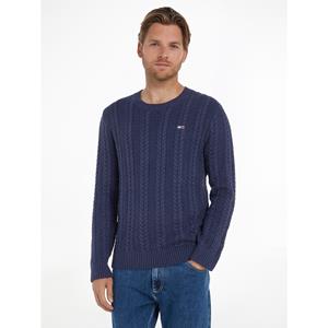 TOMMY JEANS Trui met ronde hals, in kabeltricot, marineblauw
