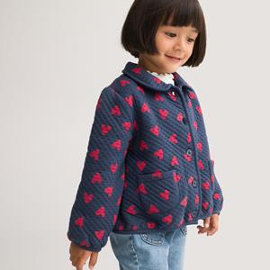 LA REDOUTE COLLECTIONS Sweater met knoopsluiting en Claudinekraag, hartenprint
