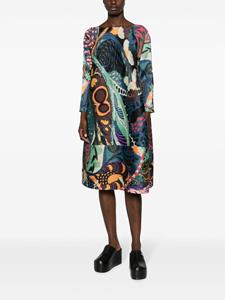 Pleats Please Issey Miyake Midi-jurk met print - Blauw