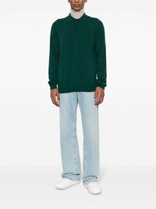 Roberto Collina long-sleeve fine-knit polo shirt - Groen