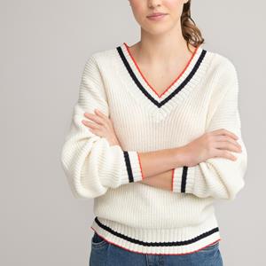 LA REDOUTE COLLECTIONS Trui met V-hals in grof tricot