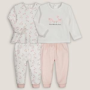LA REDOUTE COLLECTIONS Set van 2 pyjama's in fluweel, 2-delig, hertenmotief