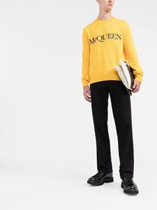 Alexander McQueen rui met geborduurd logoT - Geel