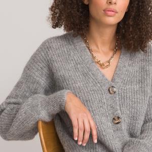 LA REDOUTE COLLECTIONS Vest met V-hals en knoopsluiting, gemengd alpaca