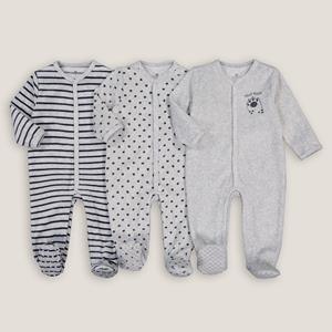 LA REDOUTE COLLECTIONS Set van 3 pyjama's in fluweel, geboorte