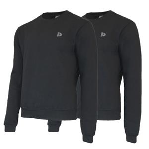 Donnay Donnay Heren - 2-Pack - Fleece Crew Sweater Dean - Zwart