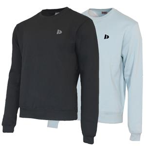 Donnay Donnay Heren - 2-Pack - Fleece Crew Sweater Dean - Zwart & Lichtblauw