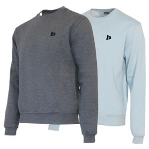 Donnay Donnay Heren - 2-Pack - Fleece Crew Sweater Dean - Donkergrijs & Lichtblauw