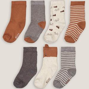LA REDOUTE COLLECTIONS Set van 7 paar sokken met vossenprint