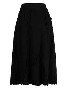Tout a coup unfinished-effect A-line midi skirt - Zwart