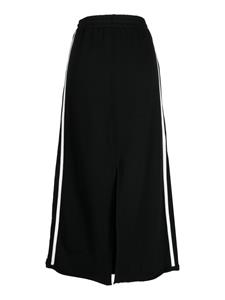 Tout a coup stripe-detail cotton midi skirt - Zwart