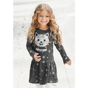 KIDSWORLD Jerseykleid für kleine Mädchen, mit Pailletten-Applikation
