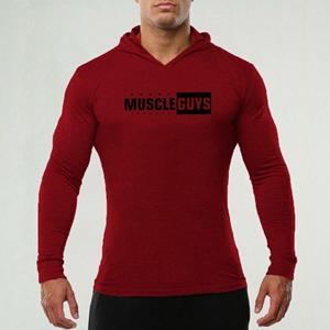 Muscle Guys Muscleguys   Slim Fit Comfortable  Hoodie Men’s Daily Casual Clothes Bodybuilder Long Sleeves for Running