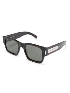 Saint Laurent Eyewear logo-plaque square-frame sunglasses - Bruin